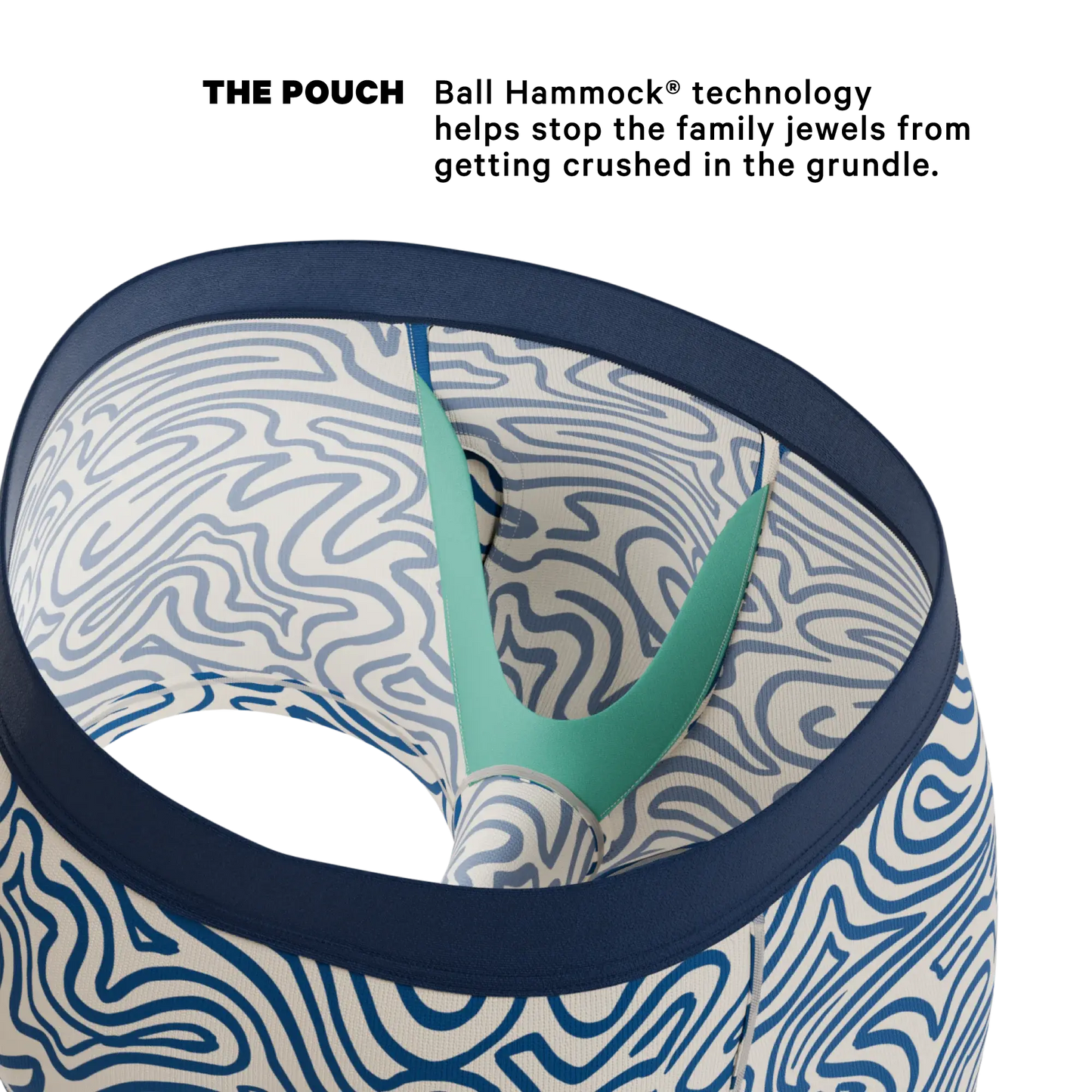 The Rio Grande | Abstract Navy Line Ball Hammock® Pouch Trunks Underwear - Shinesty - Flyclothing LLC