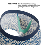 The Rio Grande | Abstract Navy Line Ball Hammock® Pouch Trunks Underwear - Shinesty - Flyclothing LLC