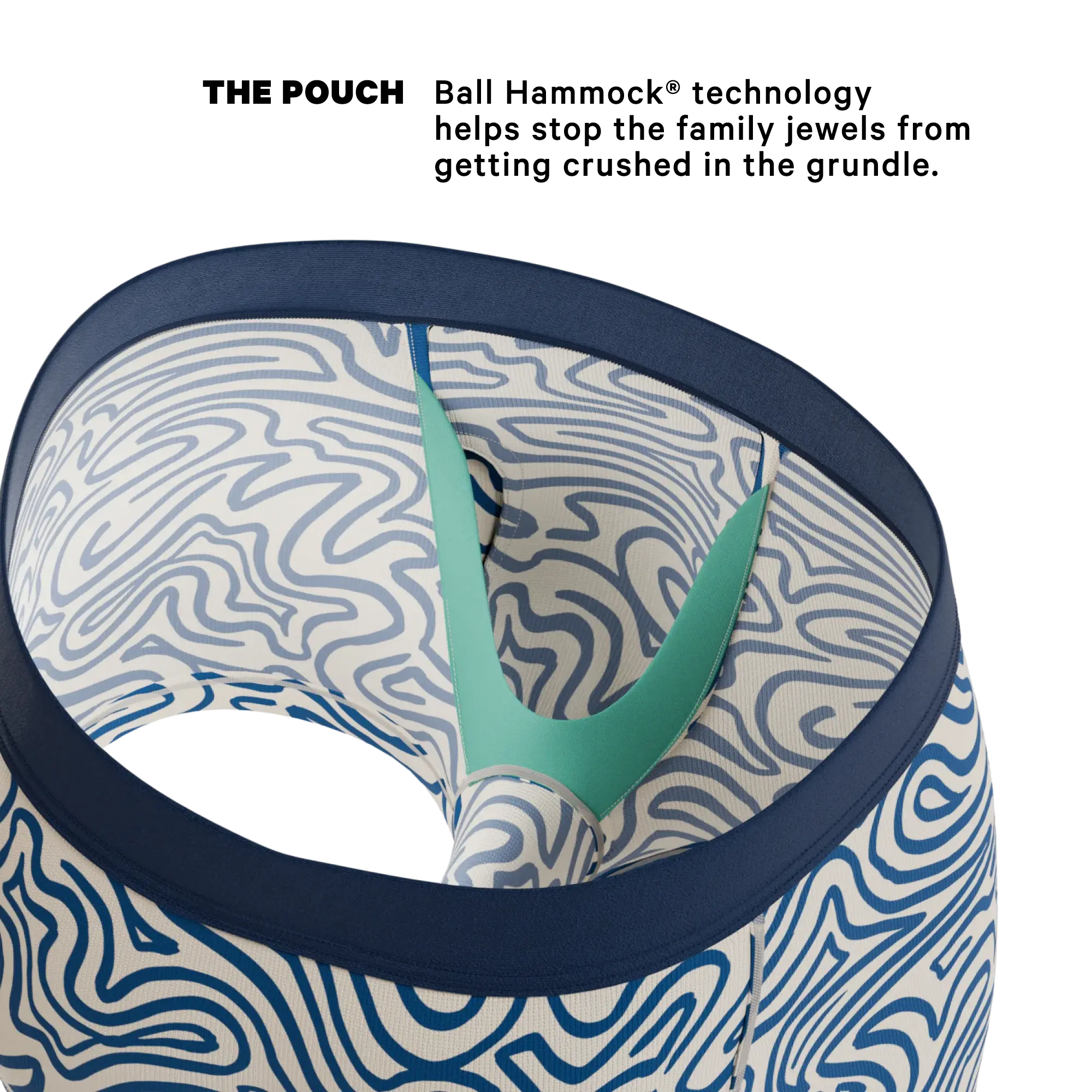 The Rio Grande | Abstract Navy Line Ball Hammock® Pouch Trunks Underwear - Shinesty - Flyclothing LLC