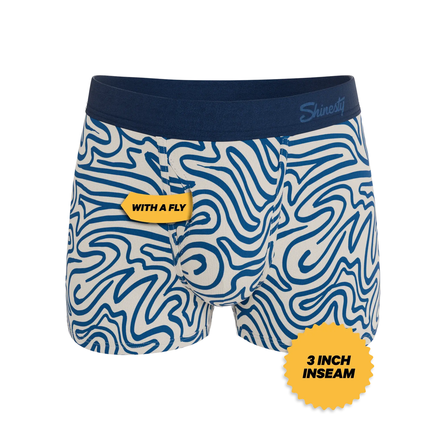 The Rio Grande | Abstract Navy Line Ball Hammock® Pouch Trunks Underwear - Shinesty - Flyclothing LLC