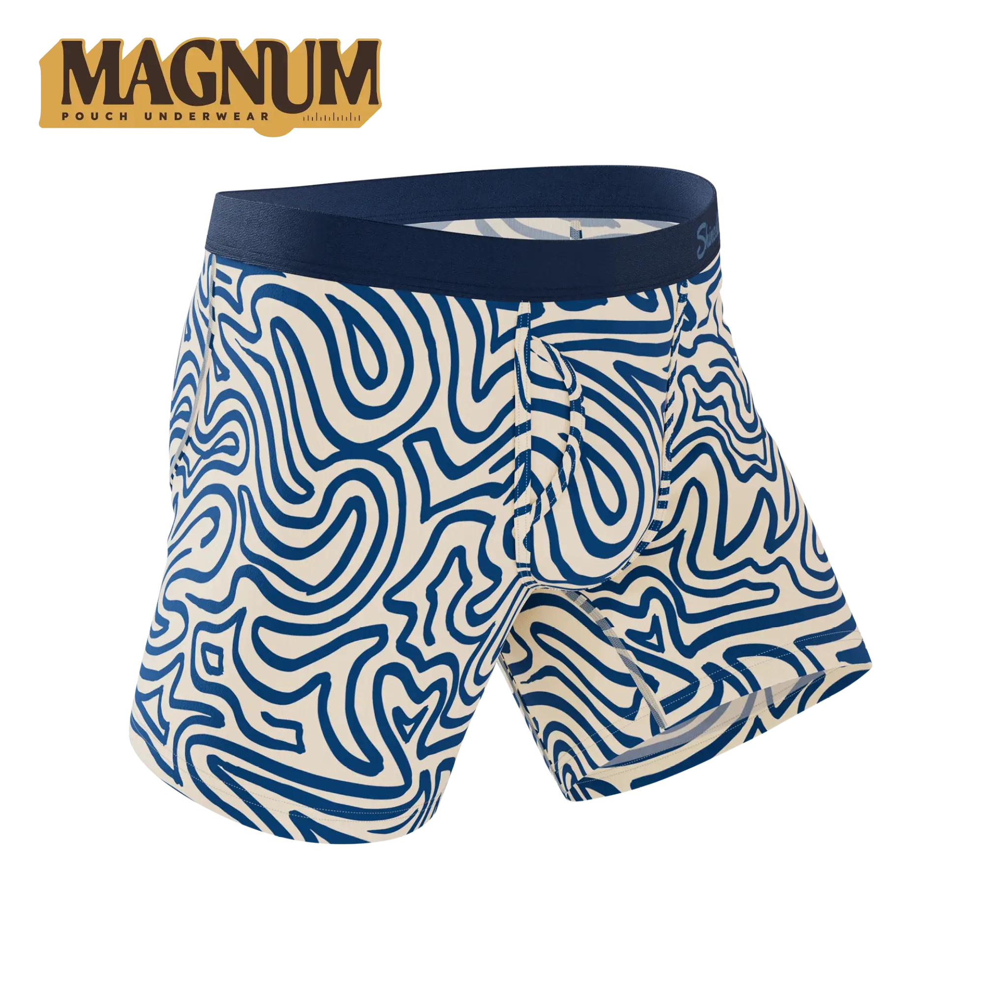 The Rio Grande | Abstract Navy Line Ball Hammock® Magnum Big Pouch Underwear - Shinesty - Flyclothing LLC