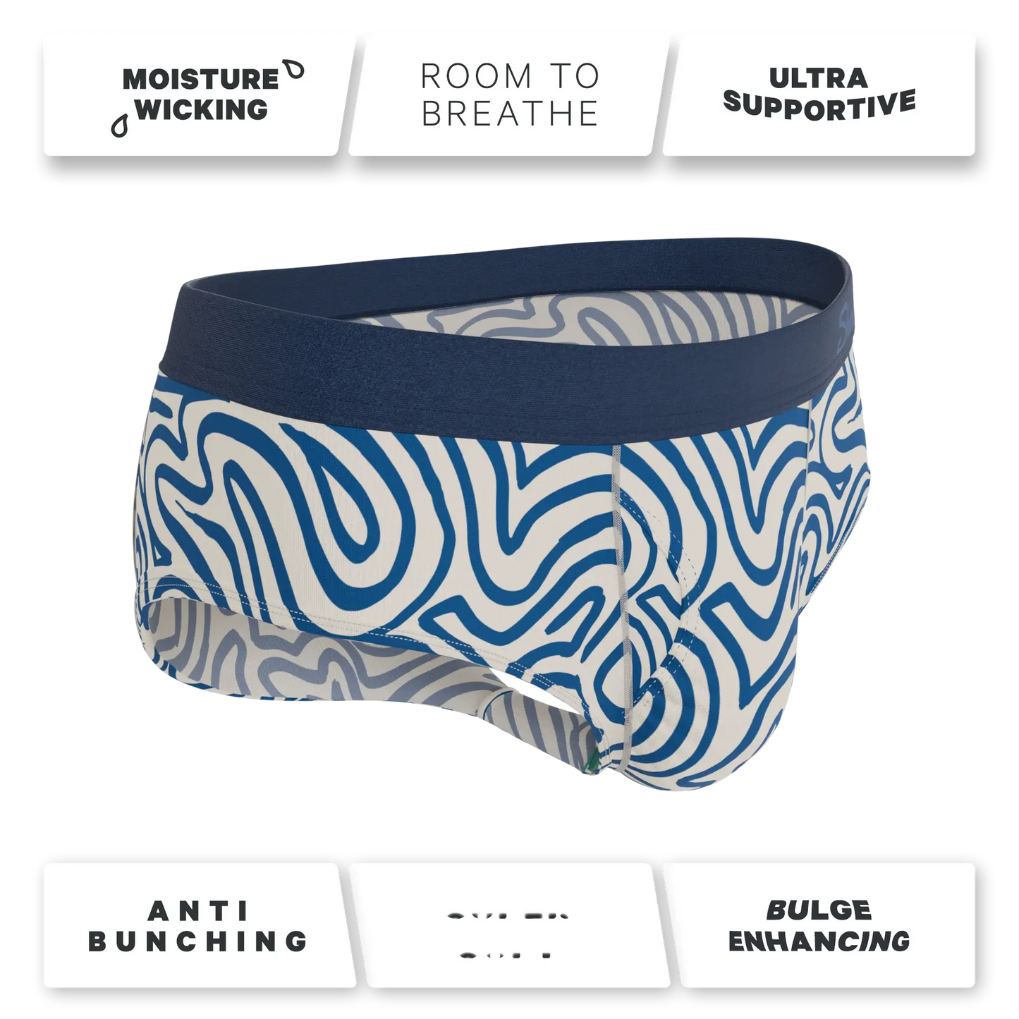 The Rio Grande | Abstract Navy Line Ball Hammock® Pouch Underwear Briefs - Shinesty - Flyclothing LLC