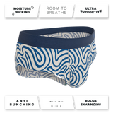 The Rio Grande | Abstract Navy Line Ball Hammock® Pouch Underwear Briefs - Shinesty - Flyclothing LLC