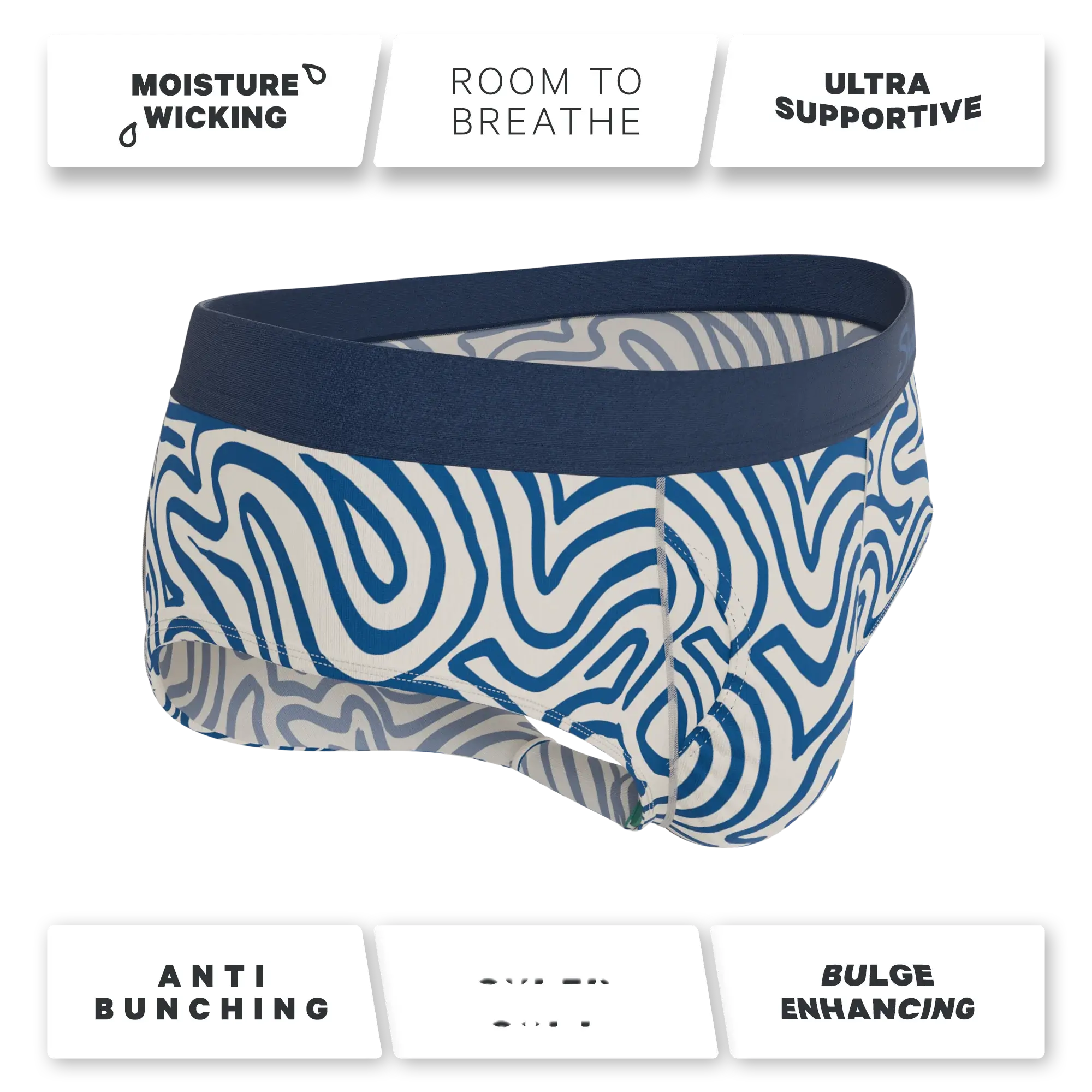 The Rio Grande | Abstract Navy Line Ball Hammock® Pouch Underwear Briefs - Shinesty - Flyclothing LLC