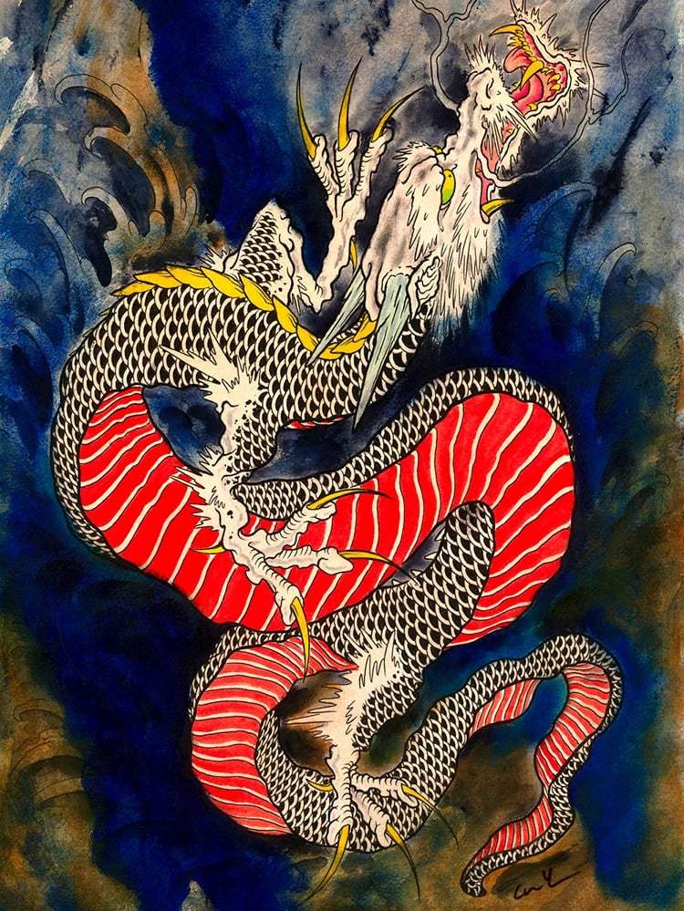 Black Market Art Company Rising Dragon & Limited Edition Signed Archival Paper Print Print - Black Market Art Company - Flyclothing LLC