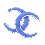 Woven Raffia Hoop Earrings - Madeline Love - Flyclothing LLC