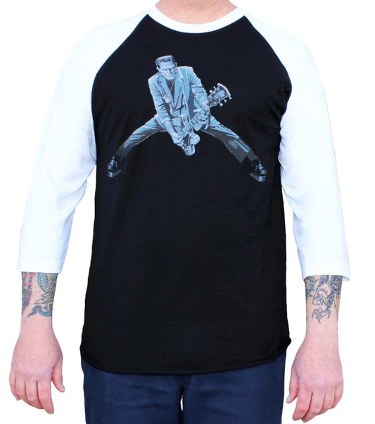 Black Market Art Company Rock N Roll Monster Men's Baseball Shirt - Black Market Art Company - Flyclothing LLC