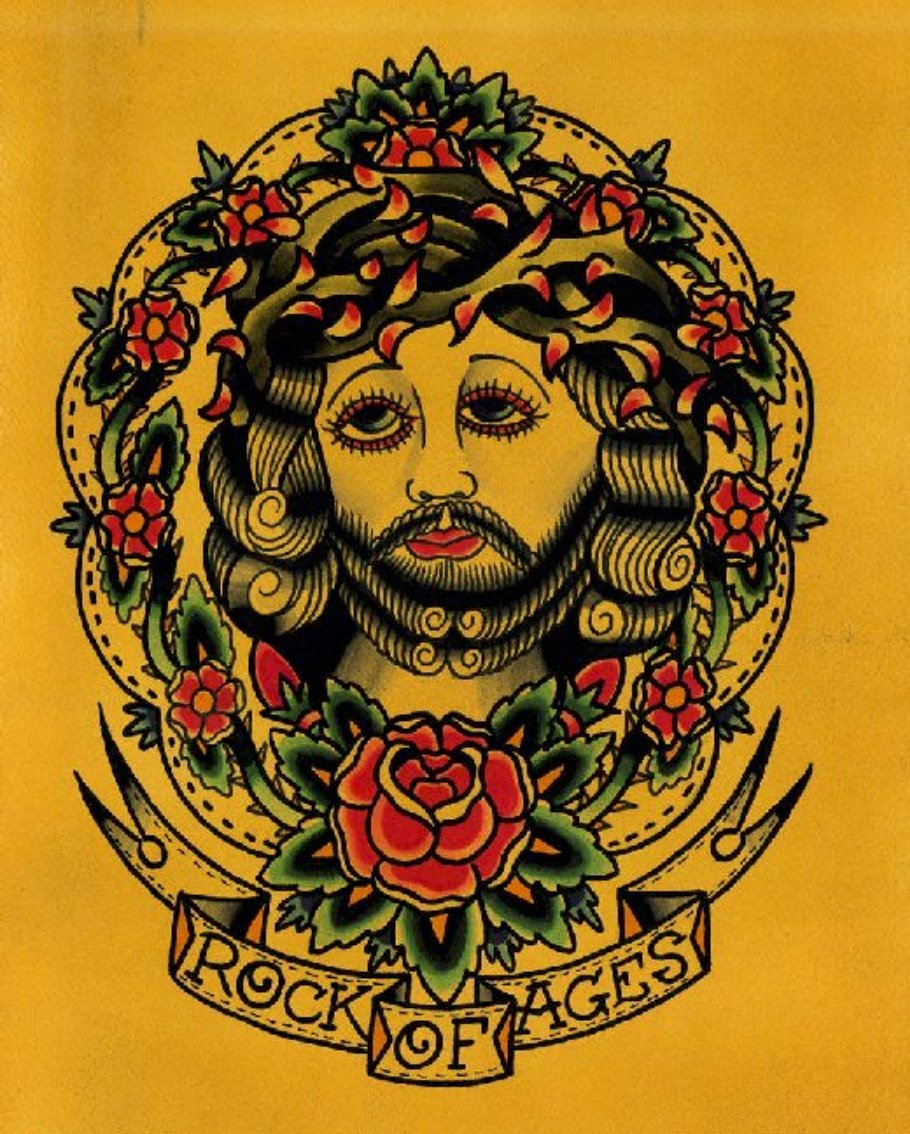 Black Market Art Company Rock of Ages Jesus Print
