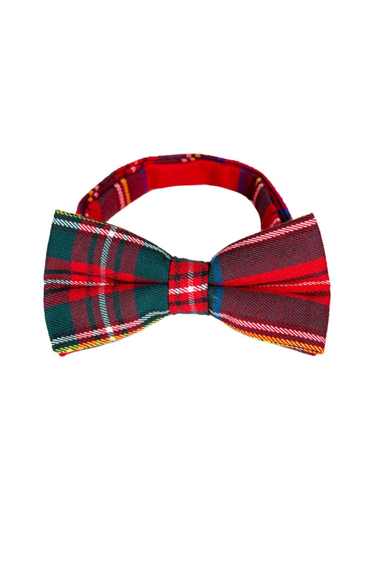 The Rockefeller | Red and Green Plaid Bow Tie - Shinesty