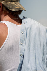 Rockmount Ranch Wear Men's Stonewashed Denim Sawtooth Western Shirt in Sky Blue - Rockmount Clothing - Flyclothing LLC