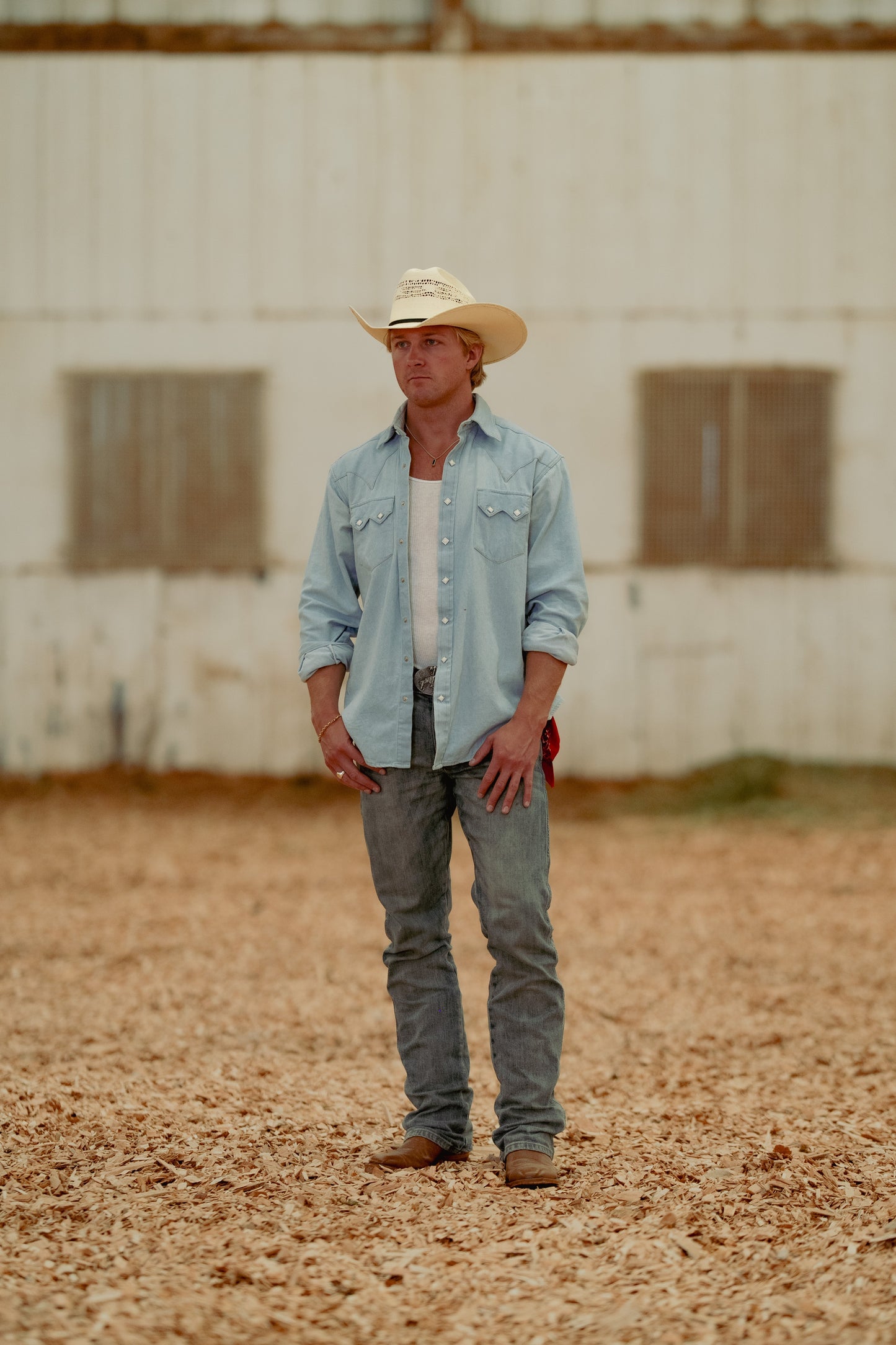 Rockmount Ranch Wear Men's Stonewashed Denim Sawtooth Western Shirt in Sky Blue - Rockmount Clothing - Flyclothing LLC