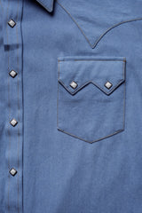 Rockmount Ranch Wear Men's Stonewashed Denim Sawtooth Western Shirt in Sky Blue - Rockmount Clothing - Flyclothing LLC
