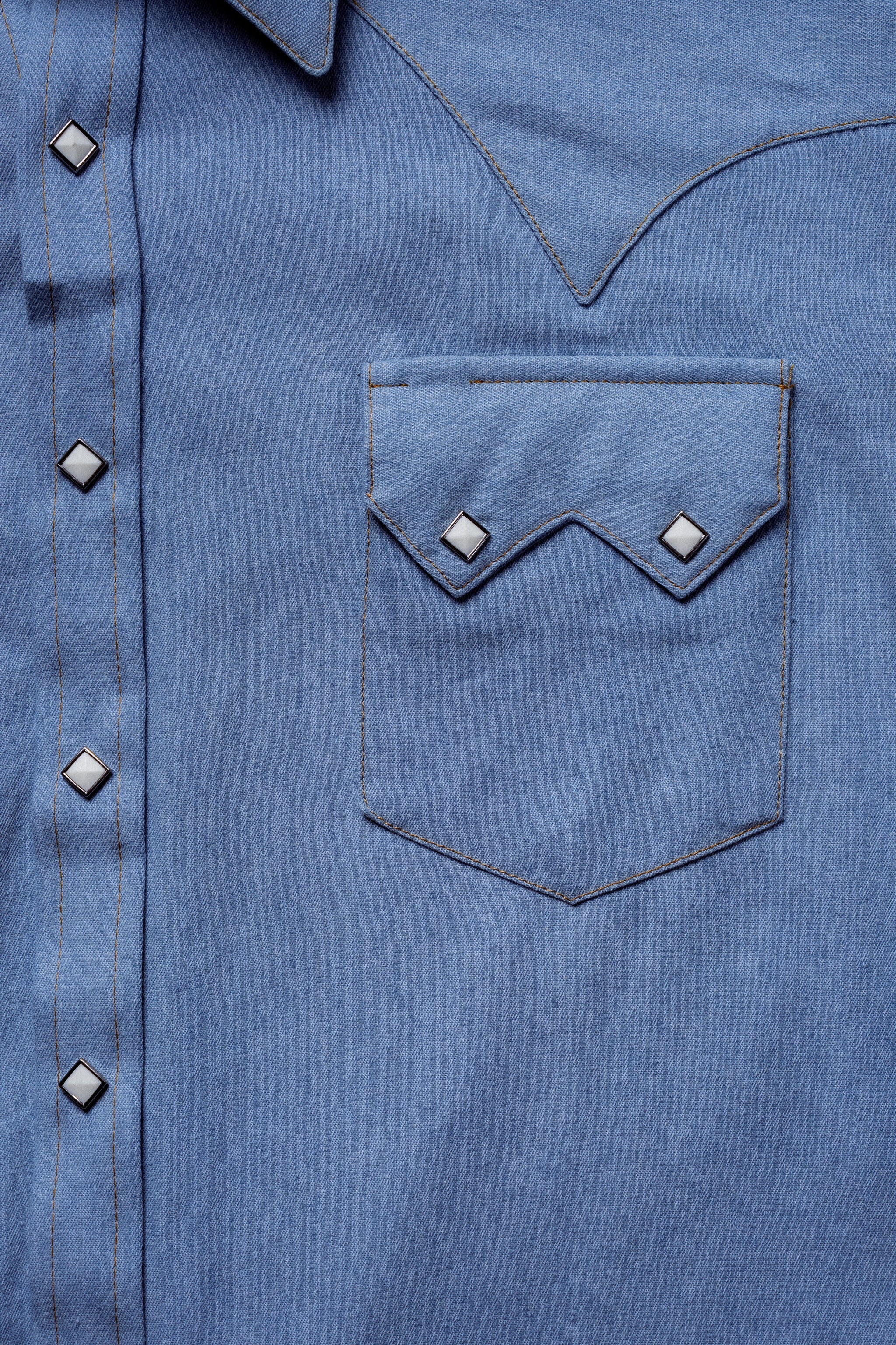 Rockmount Ranch Wear Men's Stonewashed Denim Sawtooth Western Shirt in Sky Blue - Rockmount Clothing - Flyclothing LLC