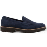 16-657-NVY ROMA Italian Suede Penny Loafers Navy - Zelli Italia - Flyclothing LLC