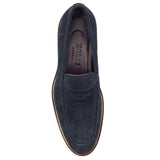 16-657-NVY ROMA Italian Suede Penny Loafers Navy - Zelli Italia - Flyclothing LLC