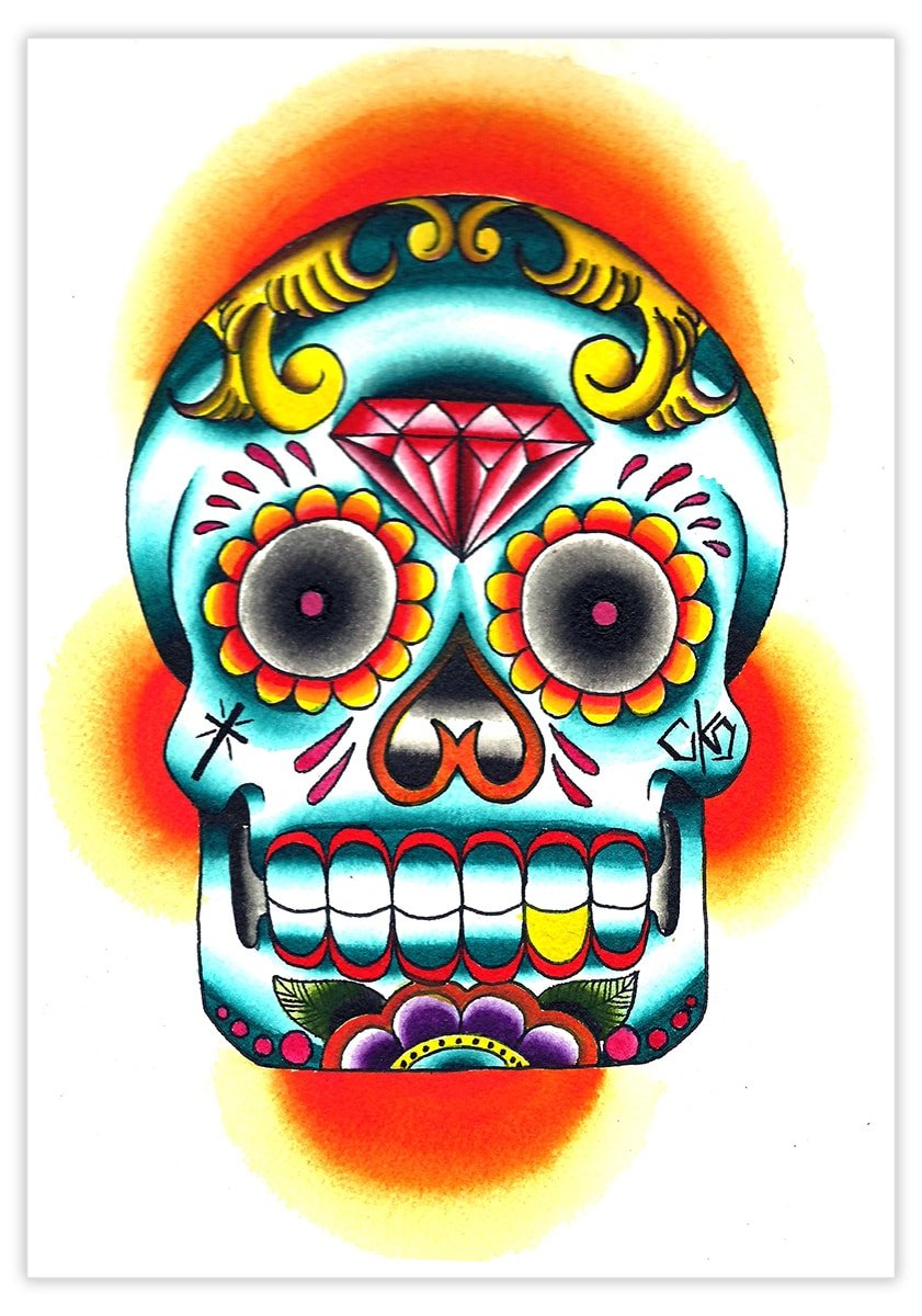 Black Market Art Company Rone Skull Print