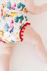 Rooster Pom Pom Romper - Mila & Rose ® - Flyclothing LLC