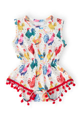 Rooster Pom Pom Romper - Mila & Rose ® - Flyclothing LLC