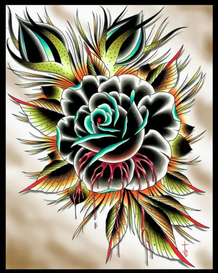 Black Market Art Company Rose Print - Black Market Art Company - Flyclothing LLC