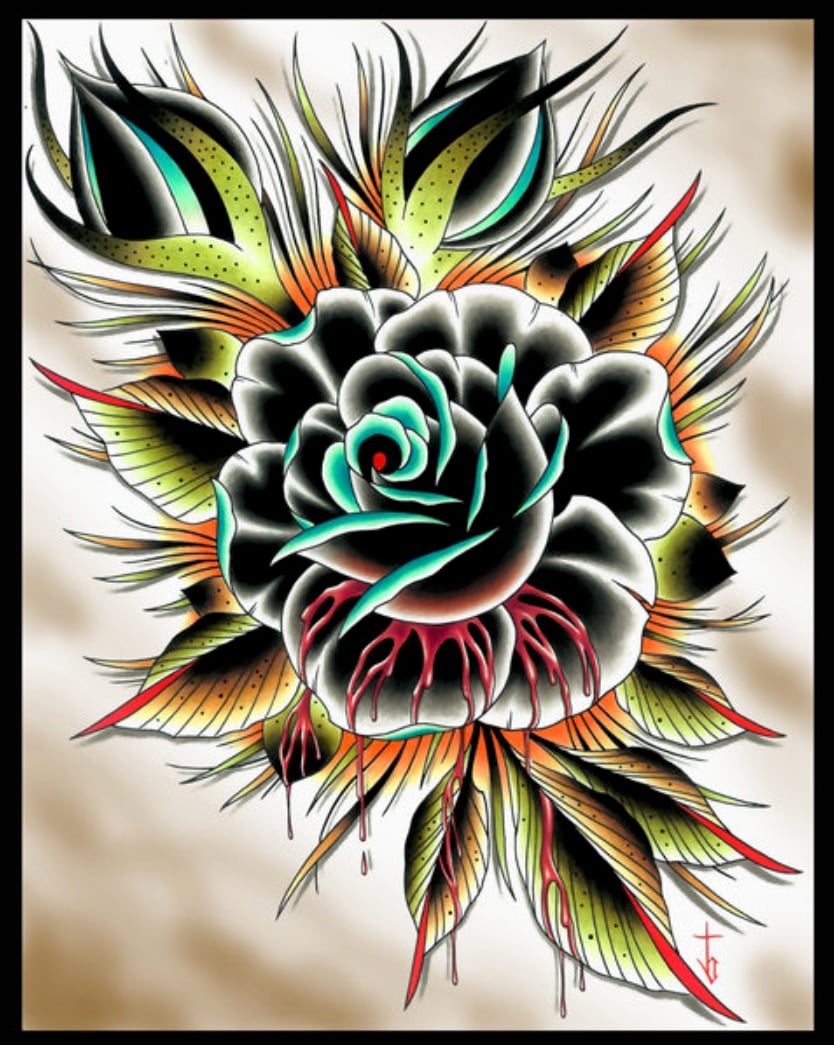 Black Market Art Company Rose Print