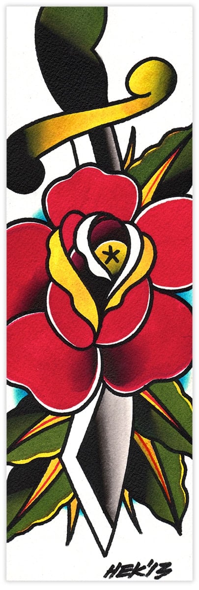 Black Market Art Company Rose Dagger Print