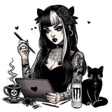 Black Market Art Company Tea With Miss Kitty Print