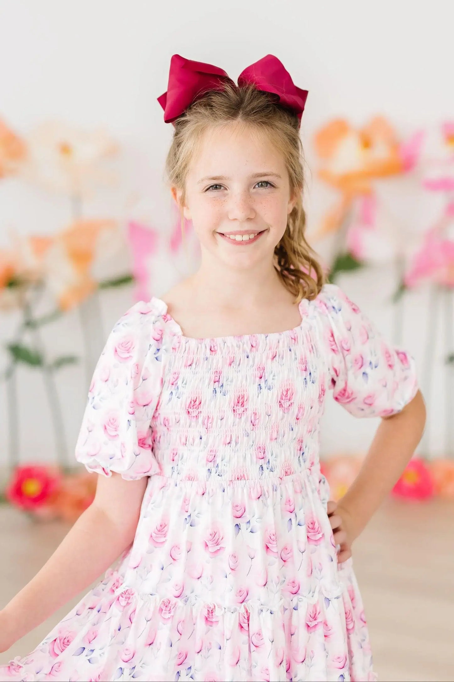 Rose Garden Smocked Ruffle Dress - Mila & Rose ® - Flyclothing LLC