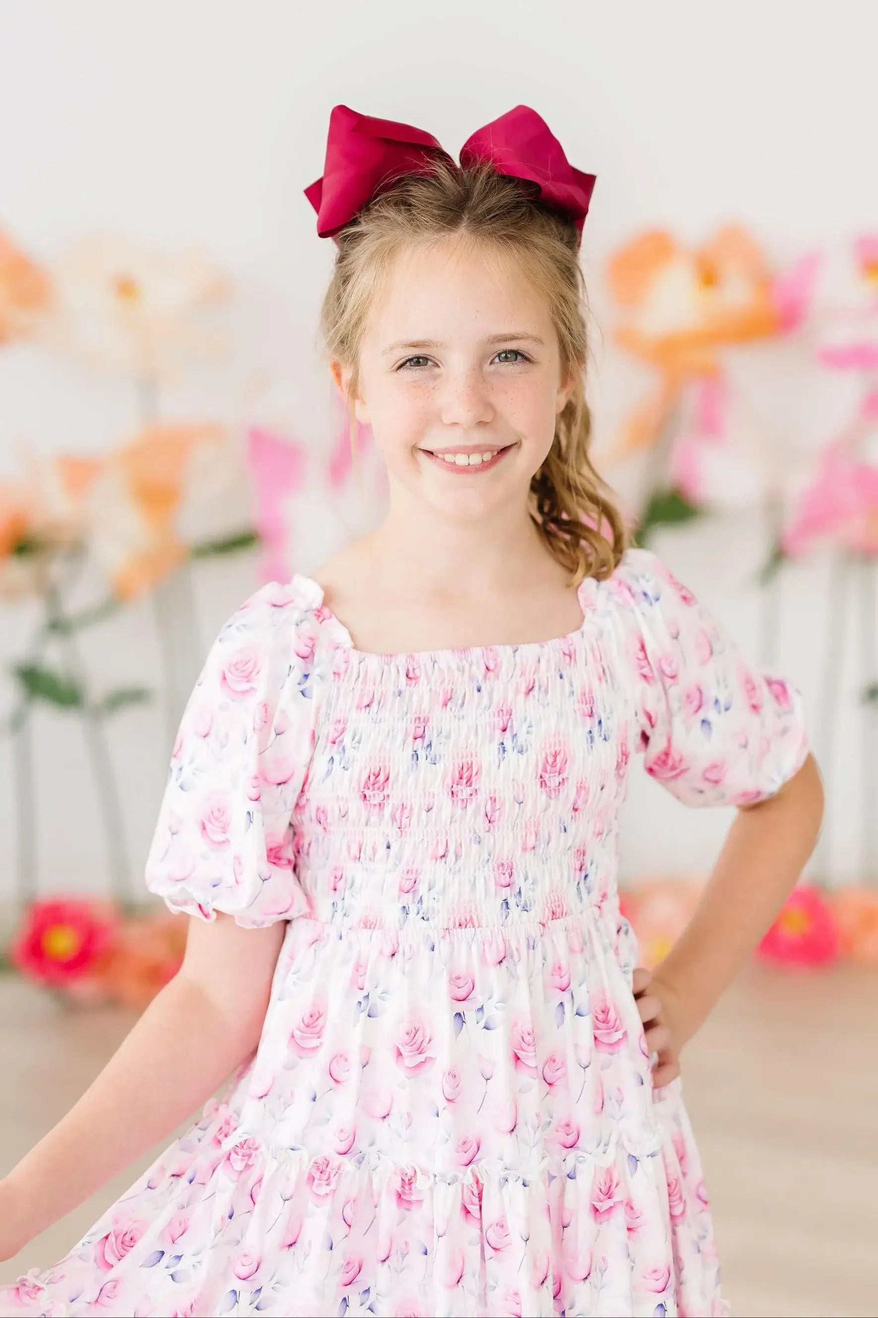 Rose Garden Smocked Ruffle Dress - Mila & Rose ® - Flyclothing LLC