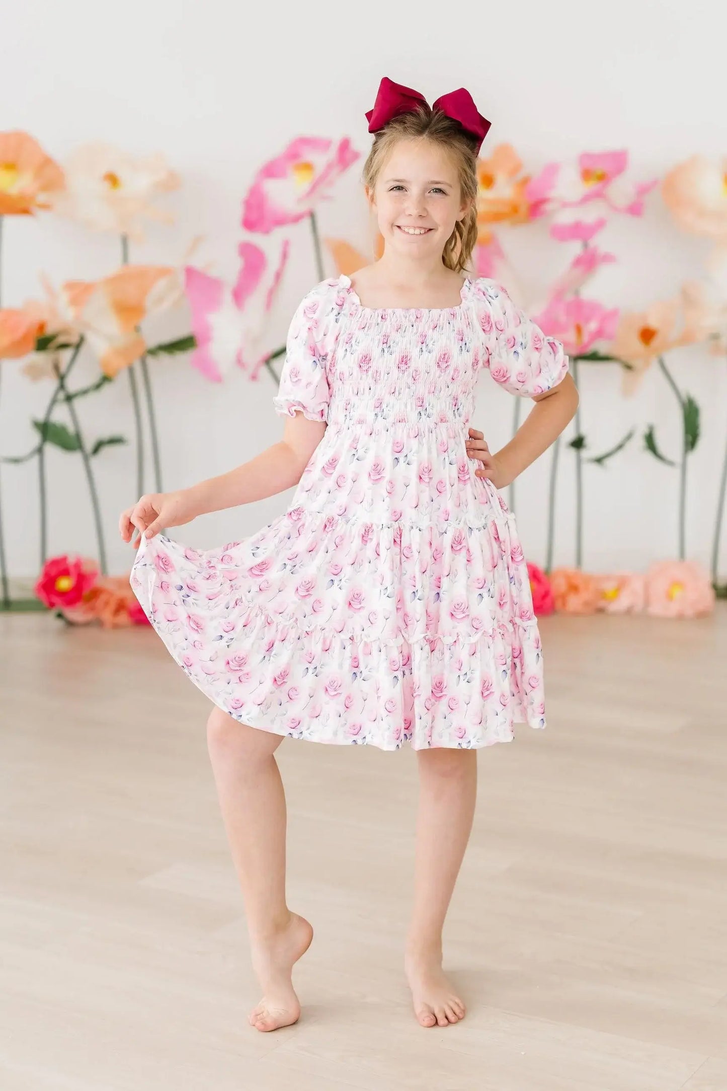 Rose Garden Smocked Ruffle Dress - Mila & Rose ® - Flyclothing LLC