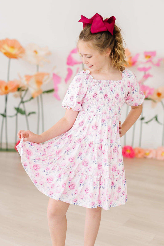 Rose Garden Smocked Ruffle Dress - Mila & Rose ® - Flyclothing LLC