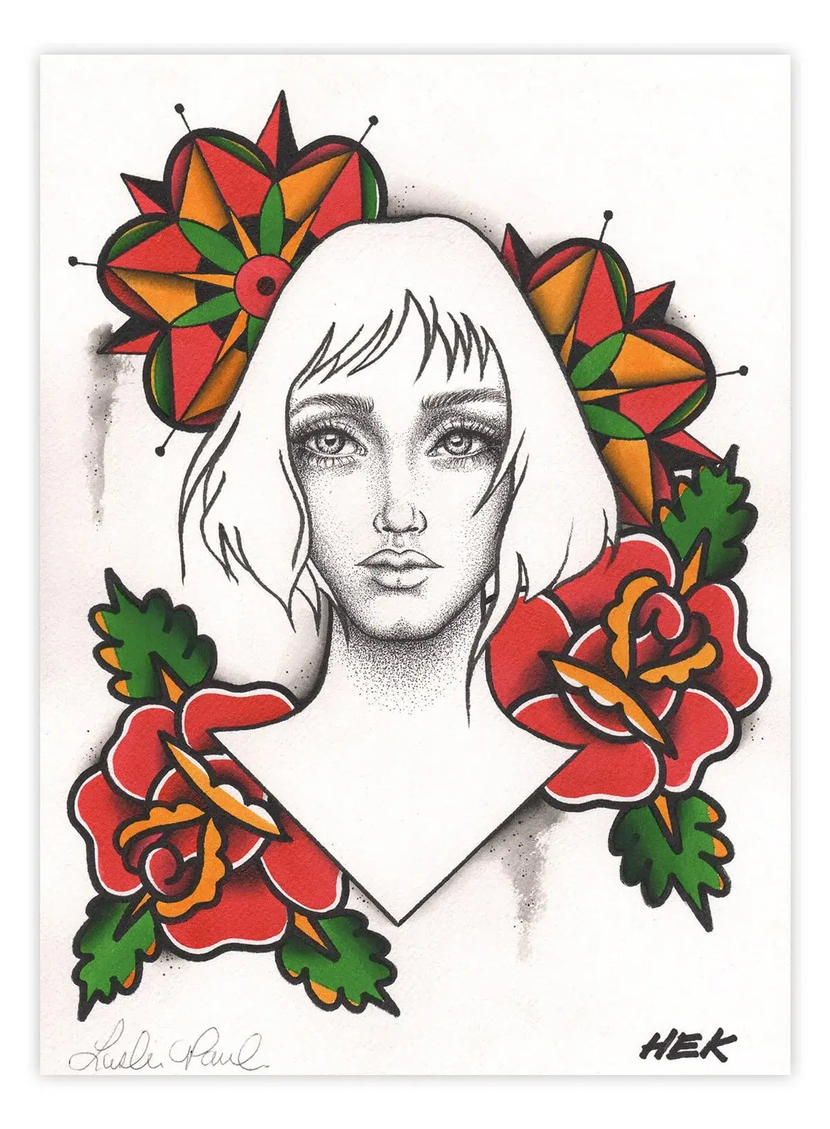 Black Market Art Company Rose Girl Print - Black Market Art Company - Flyclothing LLC