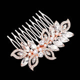 Pearl Marquise Stone Accented Leaf Hair Comb - Madeline Love - Flyclothing LLC