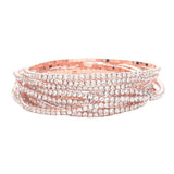12Pcs Stackable Rhinestone Stretch Evening Bracelets - Madeline Love - Flyclothing LLC
