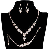 3PCS Rhinestone Bubble Necklace Jewelry Set - Madeline Love - Flyclothing LLC