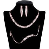 3PCS Rhinestone Necklace Jewelry Set - Madeline Love - Flyclothing LLC