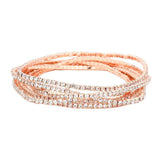 6PCS Rhinestone Multi Layered Stretch Evening Bracelets - Madeline Love - Flyclothing LLC