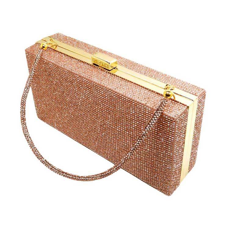 Bling Rectangle Evening Tote Clutch Crossbody Bag - Madeline Love - Flyclothing LLC