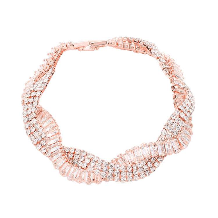Braided CZ Evening Bracelet - Madeline Love - Flyclothing LLC
