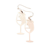 Brass Metal Grape Champagne Dangle Earrings - Madeline Love - Flyclothing LLC