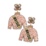 Bride Felt Back Beaded Suit Dangle Earrings - Madeline Love - Flyclothing LLC