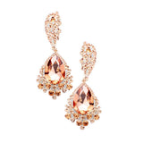 Chunky Crystal Rhinestone Teardrop Bubble Evening Earrings - Madeline Love - Flyclothing LLC