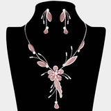 Crystal Detail Metal Mesh Flower Vine Necklace - Madeline Love - Flyclothing LLC