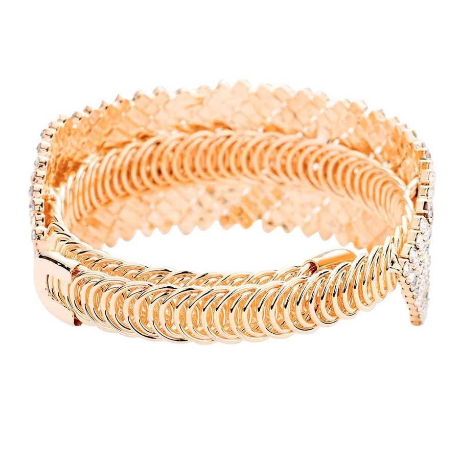 Crystal Rhinestone Adjustable Evening Bracelet - Madeline Love - Flyclothing LLC