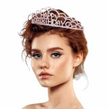 Crystal Rhinestone Happy Birthday Party Tiara - Madeline Love - Flyclothing LLC