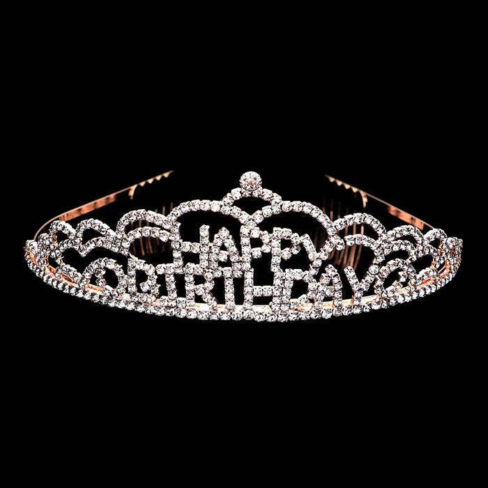 Crystal Rhinestone Happy Birthday Party Tiara - Madeline Love - Flyclothing LLC