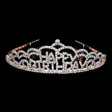 Crystal Rhinestone Happy Birthday Party Tiara - Madeline Love - Flyclothing LLC