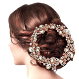 Floral Pave Glass Crystal Hair Comb - Madeline Love - Flyclothing LLC