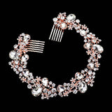 Floral Pave Glass Crystal Hair Comb - Madeline Love - Flyclothing LLC