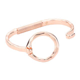 Hammered Open Metal Circle Hook Bracelet - Madeline Love - Flyclothing LLC