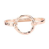 Hammered Open Metal Circle Hook Bracelet - Madeline Love - Flyclothing LLC